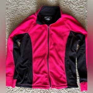 Pink and Black Zip-Up Jacket